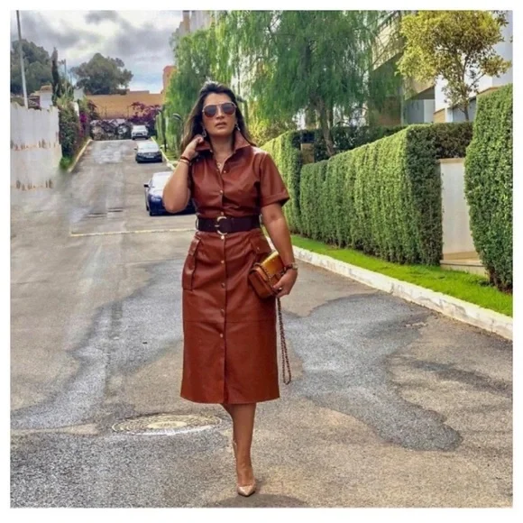 Zara faux leather dress - Picture 7 of 14